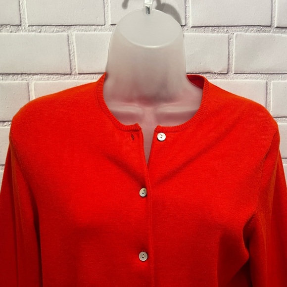 LANDS END women orange cardigan/ size XS 2-4 - Picture 6 of 7